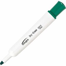 Integra Chisel Point Dry-erase Markers Chisel Marker Point - Green Ink - Fiber Tip - Writing - 12 / Box