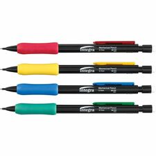 Integra Grip Mechanical Pencils 0.7 mm Black Lead - Refillable - Assorted Barrel - 1 Dozen