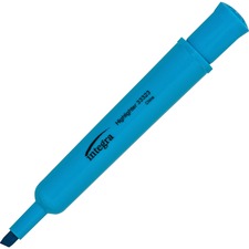 Integra Chisel Desk Liquid Highlighters Chisel Marker Point - Fluorescent Blue Ink - 1 Dozen