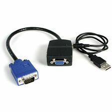 StarTech.com 2 Port VGA Video Splitter - USB Powered 2048 x 1536 - 300 MHzMaximum Video Bandwidth - 196.85 ft Maximum Operating Distance - VGA In - VGA Out - Plastic - Black - TAA Compliant