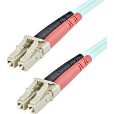 StarTech.com Fiber Optic Duplex Patch Network Cable 3.28 ft Fiber Optic Network Cable for Network Device, Hub, Router, Switch - First End: 2 x LC Network - Male - Second End: 2 x LC Network - Male - 10 Gbit/s - Patch Cable - LSZH - 50/125 µm - Aqua