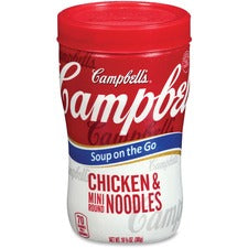 Campbell's Soup on the Go Chicken & Mini Round Noodles Microwavable - Chicken Noodle - 10.75 oz - 8 / Carton
