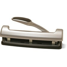 Officemate EZ Lever Adjustable Hole Punch 3 Punch Head(s) - 15 Sheet of 20lb Paper - 9/32" Punch Size - Silver