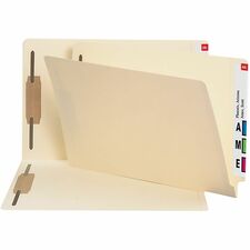 Smead Shelf-Master Straight Tab Cut Legal Recycled Fastener Folder 8 1/2" x 14" - 2 x 2B Fastener(s) - 14 pt. - 2 Plys - Manila - Reinforced - 10% Recycled - 50 / Box