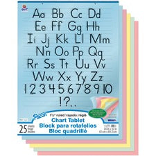 Pacon Colored Paper Chart Tablet 25 Sheets - 1.50" Ruled - 24" x 32" Sheet Size - 24" Height x 32" Width - Assorted Paper - Punched, Spiral Bound - 1 Each