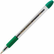 Pentel R.S.V.P. Ballpoint Stick Pens 1 mm Medium Pen Point - Refillable - Green Ink - Clear Barrel - Stainless Steel Tip - 1 Each