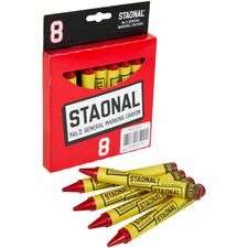 Crayola No. 2 Staonal Marking Wax Crayons 5" Length x 0.5" Diameter - Red - 8 / Box