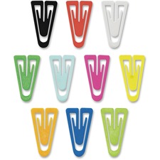 Gem Office Products Triangular Paper Clips Large - for Paper, File - Non-magnetic - Assorted - Plastic - 200 / Box