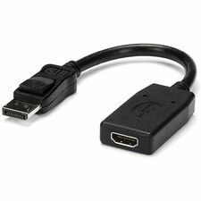 StarTech.com DisplayPort to HDMI Video Converter Cable 1 x 19-pin HDMI Digital Audio/Video - Female - 1 x 20-pin DisplayPort 1.2 Digital Audio/Video - Male - Black - 1 Each