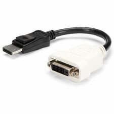 StarTech.com DisplayPort to DVI Video Converter Cable 1 x 25-pin DVI-D Digital Video - Female - 1 x 20-pin DisplayPort 1.2 Digital Audio/Video - Male - 1080 Supported - Black - 1 Each