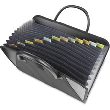 C-Line Letter Expanding File 8 1/2" x 11" - 300 Sheets Capacity - 13 Internal Pocket(s) - 12 Divider(s) - Black - Hook & Loop Closure - 1 Each