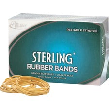 Alliance Rubber Sterling Rubber Bands Size: #16 - 0.9" Length x 0.1" Width - Durable, Elastic - Natural Crepe - 2300 / Box