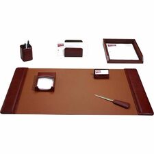 Dacasso Mocha Leather 7-Piece Desk Pad Kit 1 Each