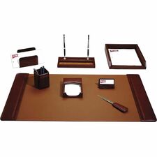 Dacasso Mocha Leather 8-Piece Desk Pad Kit 1 Each