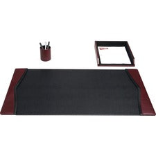 Dacasso Two-Tone Leather 3-Piece Desk Pad Kit 1 Each