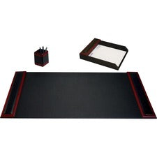 Dacasso Rosewood & Leather Desk Set 1 Each