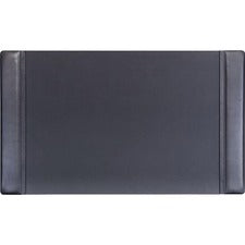 Dacasso Side-Rail Desk Pad Rectangular - 34" Width x 20" Depth - Felt Backing - Leather - Black