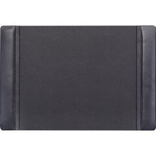 Dacasso Side-Rail Desk Pad Rectangular - 25.5" Width x 17.25000" Depth - Felt Backing - Leather - Black