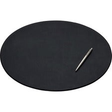 Dacasso Oval Conference Pad 17" Width x 14" Depth - Felt Backing - Leather - Black