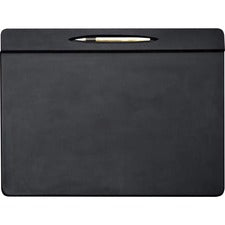 Dacasso Top Rail Pen Well Conference Pad Rectangular - 17" Width x 14" Depth - Felt Backing - Leather - Black