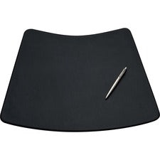 Dacasso Round Table Leather Conference Pad Rectangular - 17" Width - Top Grain Leather - Black