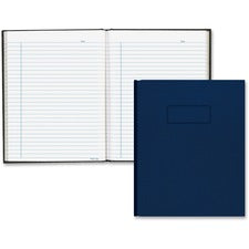 Blueline Hardbound Composition Books 96 Sheets - 192 Pages - Perfect Bound - Blue Margin - 9 1/4" x 7 1/4" Sheet Size - White Paper - Blue Cover - Hard Cover, Self-adhesive, Index Sheet - Recycled - 1 Each