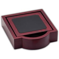 Dacasso Rosewood & Leather Coaster Set 4 Coaster of 4" Length x 4" Width - Square - Black - Leather - 1Each