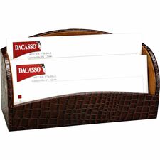Dacasso Letter Holder with 2 Slots Leather - Brown - 1 Each