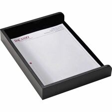 Dacasso Letter Tray 2" Height x 10.50" Width x 13.75" Length - Desktop - Black - Leather - 1 Each