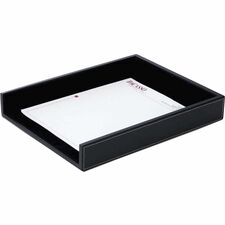 Dacasso Single Front Load Tray 2" Height x 10.60" Width x 13.75" Length - Desktop - Black - Leather - 1 Each