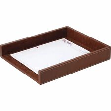 Dacasso Single Front Load Letter Tray 2" Height x 10.60" Width x 13.75" Length - Desktop - Brown - Leather - 1 Each