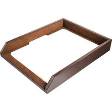 Dacasso Single Front Load Tray 2" Height x 10.50" Width x 13.75" Length - Desktop - Chocolate - Leather - 1 Each
