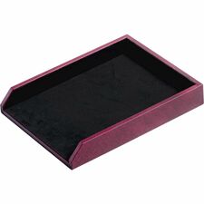 Dacasso Single Letter / Legal Front Load Tray 2" Height x 10.50" Width x 13.75" Length - Desktop - Burgundy - Leather - 1 Each