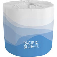 Pacific Blue Select Standard-Roll Embossed Toilet Paper 2 Ply - 4" Width x 4.05" Length - 550 Sheets/Roll - White - 40 / Carton