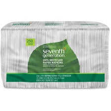 Seventh Generation 100% Recycled Paper Napkins 1 Ply - 11.50" Width x 12.50" Length - White - Paper - 250 / Pack