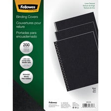 Fellowes Expressions Linen Presentation Covers 11" Height x 8.5" Width x 0.1" Depth - For Letter 8 1/2" x 11" Sheet - Rectangular - Black - Linen - 200 / Pack