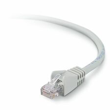 Belkin CAT6 Ethernet Patch Cable, RJ45, M/M 8 ft Category 6 Network Cable for Network Device - First End: 1 x RJ-45 Network - Male - Second End: 1 x RJ-45 Network - Male - Patch Cable - Gold Plated Connector - Gray - 1 Each