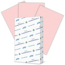 Hammermill Colors Recycled Copy Paper - Pink 8 1/2" x 14" - 20 lb Basis Weight - Smooth - Sustainable Forestry Initiative (SFI) - Acid-free, Archival-safe - Pink - 500 / Ream