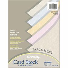 Pacon Parchment Cardstock - Assorted Letter - 8 1/2" x 11" - 65 lb Basis Weight - Sustainable Forestry Initiative (SFI) - Assorted - 100 / Pack