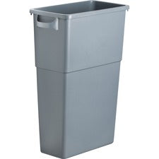 Genuine Joe 23-gallon Space-Saving Waste Container 23 gal Capacity - Rectangular - Handle - 30" Height x 20" Width x 11" Depth - Gray - 1 Each