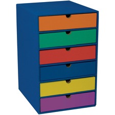 Classroom Keepers 6-Shelf Organizer 6 Shelf(ves) - 17.75" Height x 13.50" Width x 12" Depth - 70% Recycled - Blue - 1 Each