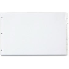 Cardinal® Write 'n Erase Special Mylar Tab Dividers 8 x Divider(s) - Write-on Tab(s) - 8 Tab(s)/Set - 17.5" Divider Width x 11.50" Divider Length - Tabloid - 11" Width x 17" Length - White Divider - White Tab(s) - Reinforced Tab, Reinforced Hole, Eras