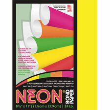 Pacon Neon Multipurpose Paper - Yellow Letter - 8 1/2" x 11" - 24 lb Basis Weight - Sustainable Forestry Initiative (SFI) - Neon Yellow - 100 / Pack