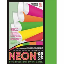 Pacon Neon Multipurpose Paper - Green Letter - 8 1/2" x 11" - 24 lb Basis Weight - Sustainable Forestry Initiative (SFI) - Neon Green - 100 / Pack