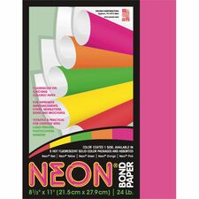 Pacon Neon Multipurpose Paper - Pink Letter - 8 1/2" x 11" - 24 lb Basis Weight - Sustainable Forestry Initiative (SFI) - Neon Pink - 100 / Pack