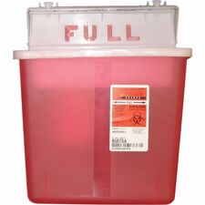 Covidien Sharpstar 5 Quart Sharps Container with Lid 1.25 gal Capacity - Rectangular - 11" Height x 10.8" Width x 4.8" Depth - Red - 1 Each