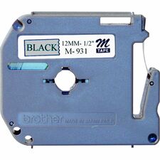 Brother P-touch Nonlaminated M Series Tape Cartridge 1/2" Width - Direct Thermal - Silver - Non-laminated - 1 Each