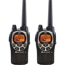 Midland GXT1000VP4 Two-Way Pair 50 Radio Channels - 22 GMRS - Upto 158400 ft - Auto Squelch, Hands-free, Keypad Lock, Silent Operation - Alkaline - Black, Silver - 2 / Each