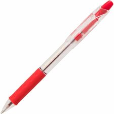Pentel Recycled Retractable R.S.V.P. Pens 1 mm Medium Pen Point - Refillable - Retractable - Red Ink - Clear Barrel - Stainless Steel Tip - 1 Dozen