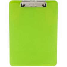 Charles Leonard Rubber Grip Plastic Clipboards 8 1/2" x 11" Sheet Size - Plastic - Neon Green - 1 Each